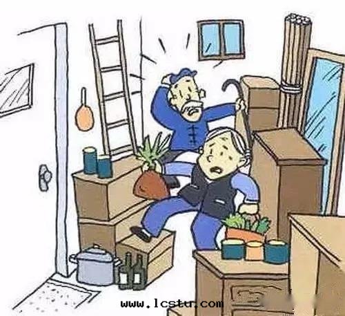 樓道(dào)堆雜物(wù)屬違法(fǎ)行为，請及(jí)时(shí)清(qīng)理(lǐ)！